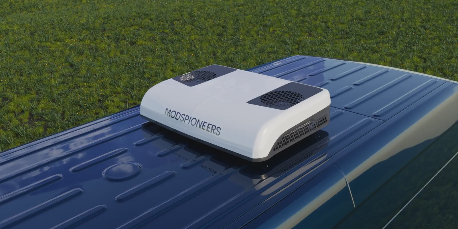 ModsPioneers 12v AC unit installed on a class b van