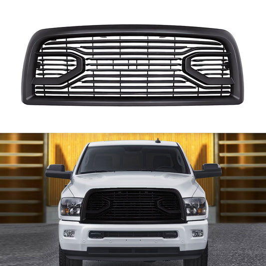 Front Grille For Dodge Ram 2500 2013-2018, Aftermarket Front Grille with Letters, Matte Black