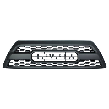 Grille For Toyota 4Runner 2006 2007 2008 2009 4th Gen Trd Pro, Aftermarket Front Grille with Lettering and Lights, Matte Black