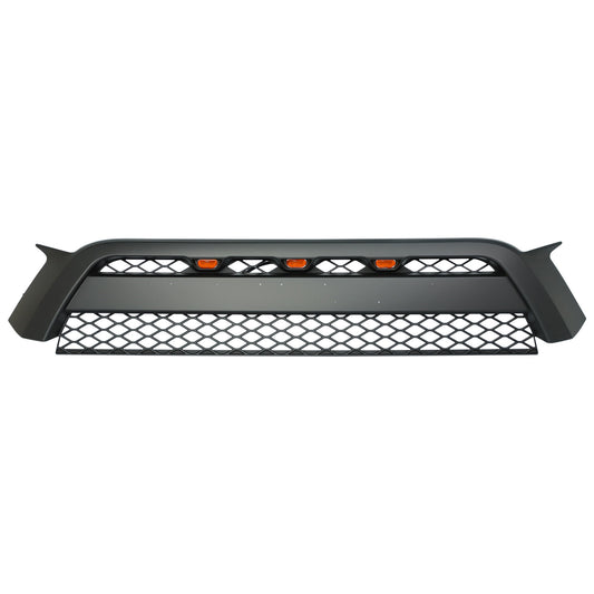 Grille For Toyota 4Runner 2010 2011 2012 2013 5th Gen Trd Pro, Aftermarket Front Grille with Lettering and Lights, Matte Black