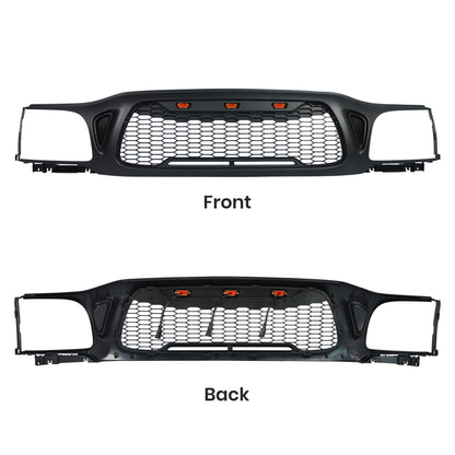 Mesh Grille For Toyota Tacoma 2001 2002 2003 2004 1st Gen Trd Pro, Aftermarket Front Grille with Lights, Matte Black