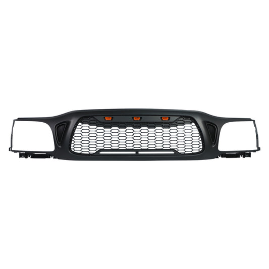 Mesh Grille For Toyota Tacoma 2001 2002 2003 2004 1st Gen Trd Pro, Aftermarket Front Grille with Lights, Matte Black