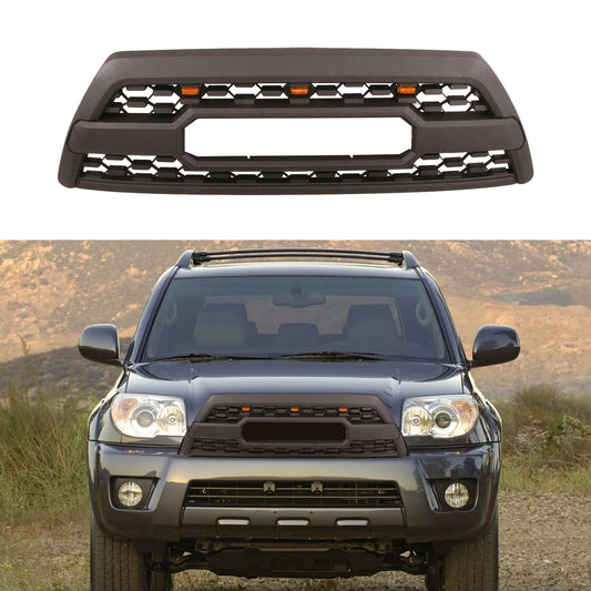 Front Grille For Toyota 4Runner 2006 2007 2008 2009 4th Gen Trd Pro, Aftermarket Front Grille with Letters and Lights, Matte Black