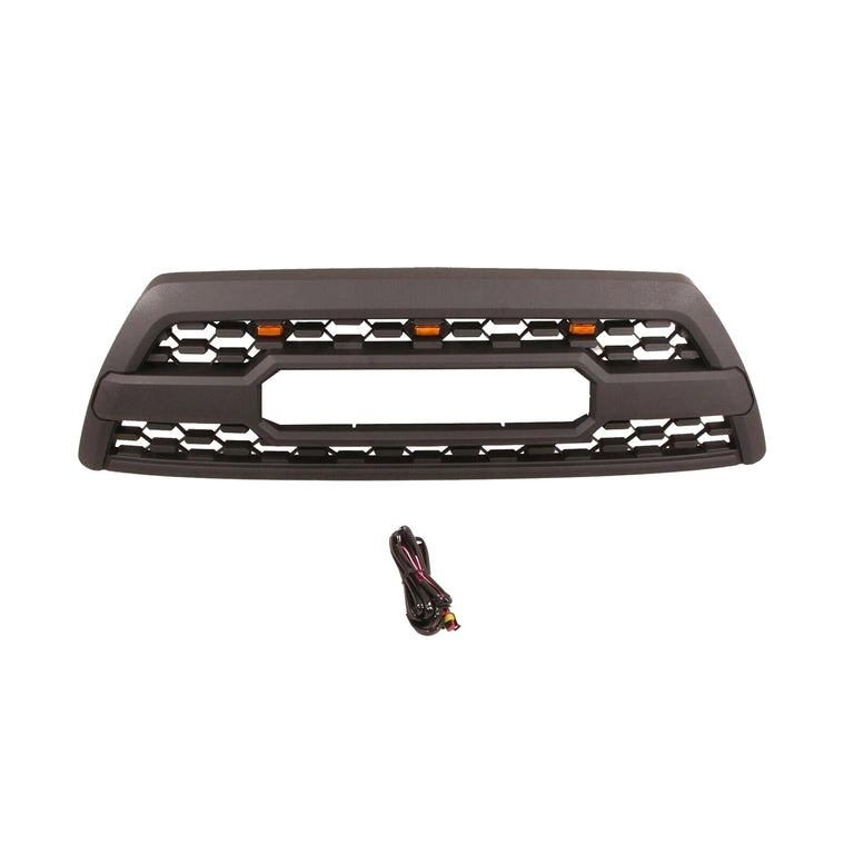 Front Grille For Toyota 4Runner 2006 2007 2008 2009 4th Gen Trd Pro, Aftermarket Front Grille with Letters and Lights, Matte Black