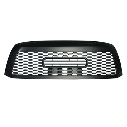 Grille For Toyota Sequoia 2010-2018 Trd Pro, Aftermarket Front Grille with Lettering and Lights, Matte Black