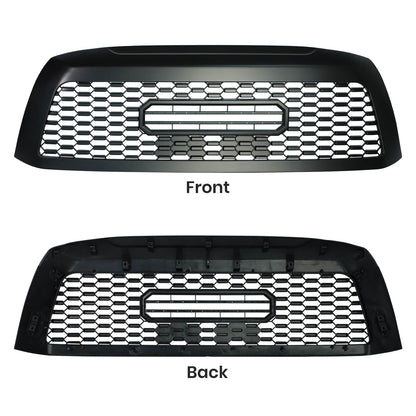 Grille For Toyota Sequoia 2010-2018 Trd Pro, Aftermarket Front Grille with Lettering and Lights, Matte Black