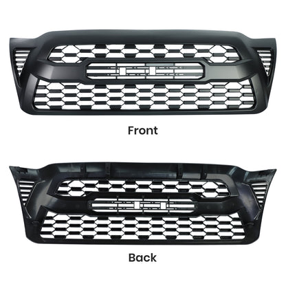 Grille For Toyota Tacoma 2005-2011 Trd, Aftermarket Front Grille with Lettering and Lights, Matte Black