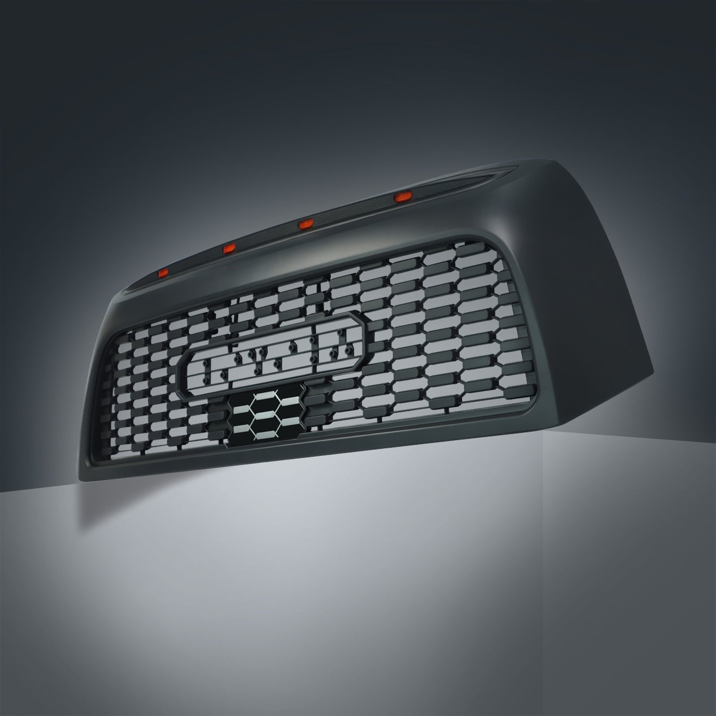 Grille For Toyota Tundra 2007-2013 2nd Gen Trd Pro, Aftermarket Front Grille with Lettering and Lights, Matte Black