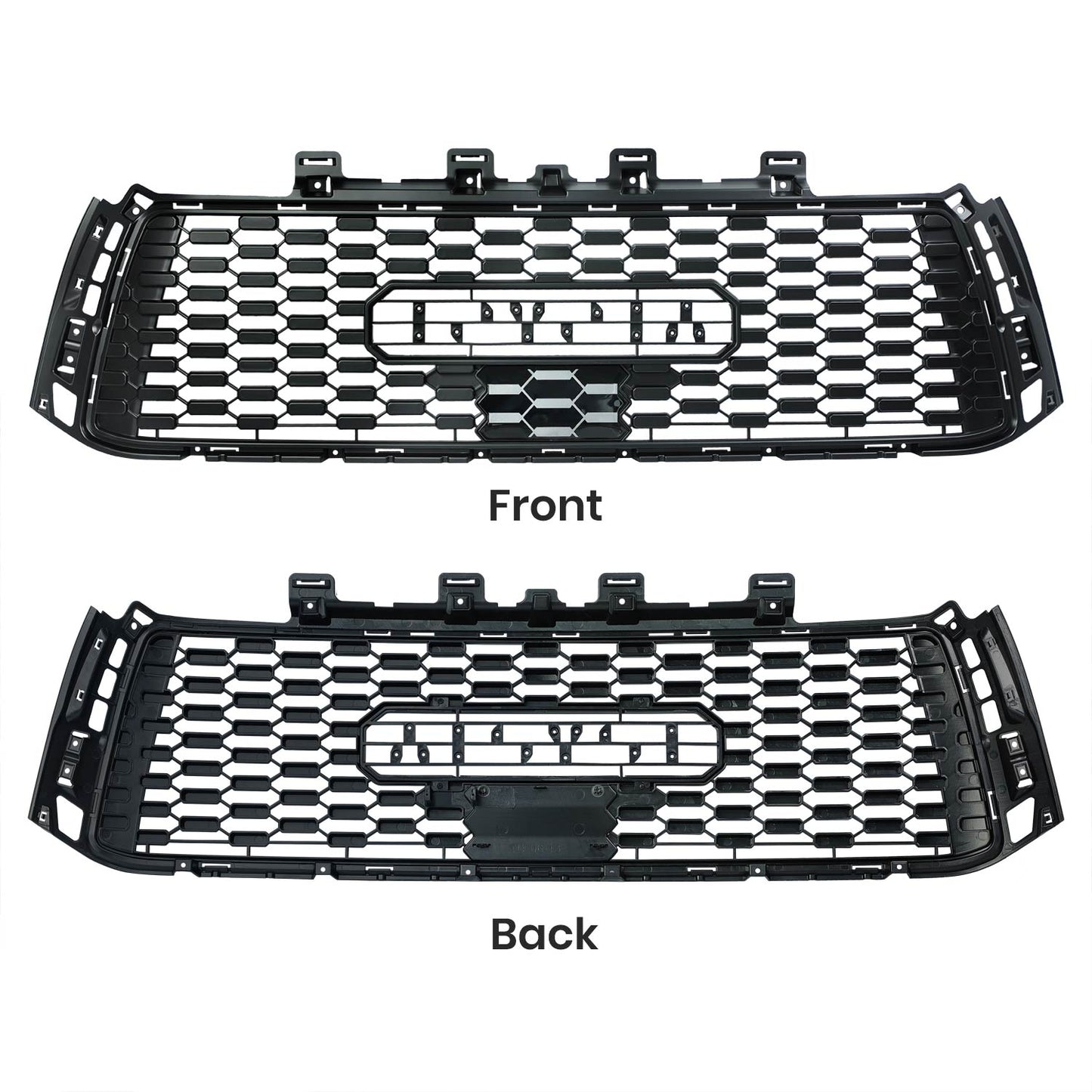 Grille For Toyota Tundra 2010 2011 2012 2013 2nd Gen Trd Pro, Aftermarket Front Grille with Lettering and Lights, Matte Black