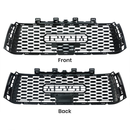 Grille For Toyota Tundra 2010 2011 2012 2013 2nd Gen Trd Pro, Aftermarket Front Grille with Lettering and Lights, Matte Black